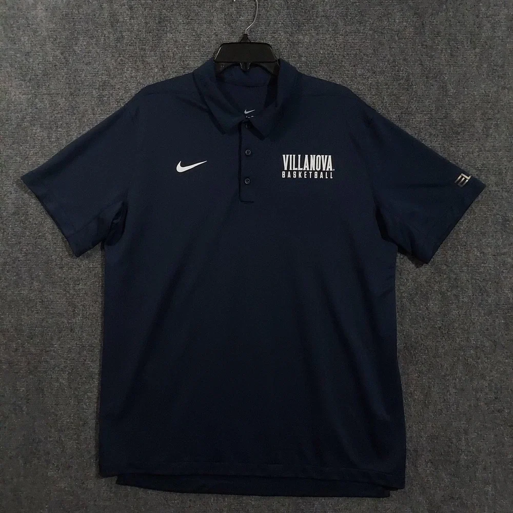 Villanova Basketball Polo Shirt‎ Mens XL Navy Nike Elite Dri-Fit Performance